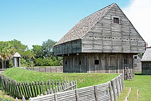 Fort King George, wall and fort, Darien, GA, US