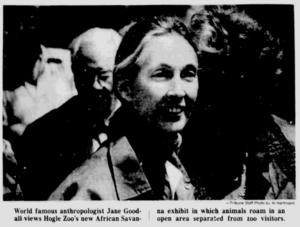 Jane Goodall Opens African Savanna Exhibit 1986