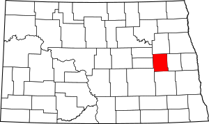 Map of North Dakota highlighting Griggs County