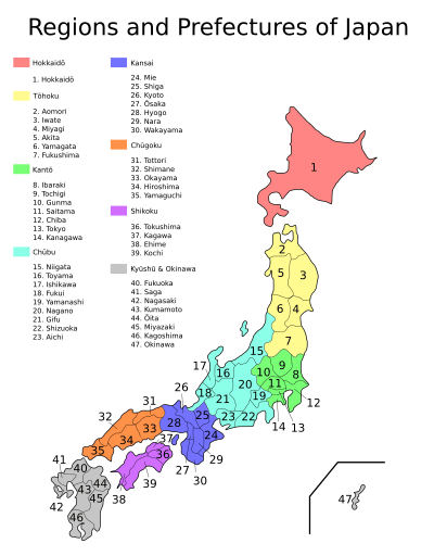 Regions and Prefectures of Japan