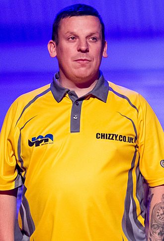 Rob Cross 5-6 Dave Chisnall - Dave Chisnall - 2019251194358 2019-09-08 PDC European Darts Matchplay - 0137 - AK8I0138 (cropped).jpg