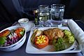 Continental Airlines domestic First Class dinner