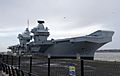 HMS Prince of Wales (R09) alongside in Liverpool, England on 29 February 2020