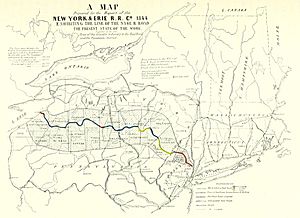 Map of New York & Erie Rail Road, 1844