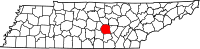 Map of Tennessee highlighting Warren County