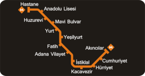 Metro map Adana