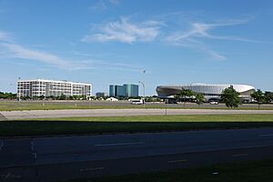 The skyline of the Nassau Hub, as seen in 2021.