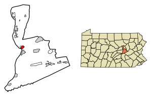 Location of Northumberland in Northumberland County, Pennsylvania.