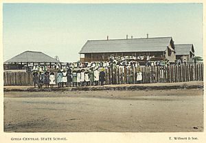 StateLibQld 1 258462 Students gathered outside the Girls Central State School, Charters Towers, 1904