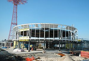 Steeplechase Plaza W16 carousel pavilion construction jeh