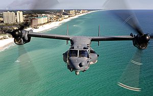 CV-22 Osprey flies over the Emerald Coast