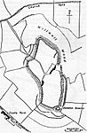 Compton Dundon hillfort with Dundon Beacon, east of Dundon