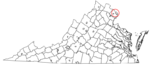 State map highlighting Falls Church