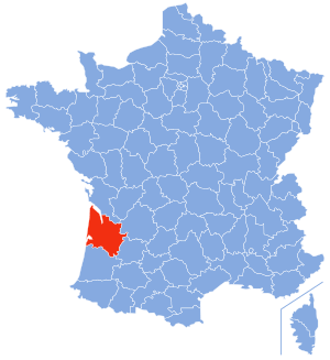 Location of Gironde in France