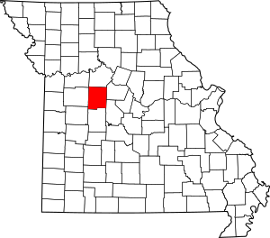 Map of Missouri highlighting Pettis County