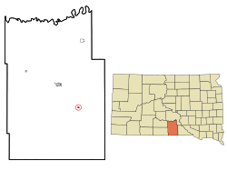 Location in Tripp County and the state of South Dakota