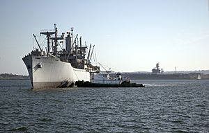 US Navy 040527-N-7878F-002 The fully operational World War II (WWII) victory ship SS Lane Victory pulls into San Diego for Memorial Day weekend