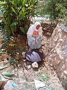 Woman Baking Bread on Saj Oven in Artas, West Bank, Palestine