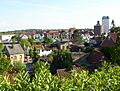 Blick auf Borby, Hafen und Eckernfoerder Altstadt - Juni 2004