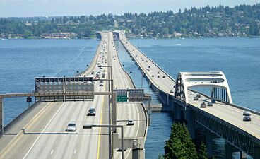 I-90 floating bridges looking east