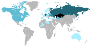 Map of the Kazakhs Diaspora in the World