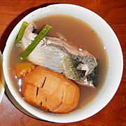 Sinigang na bangus at santol (sinigang with milkfish and santol)