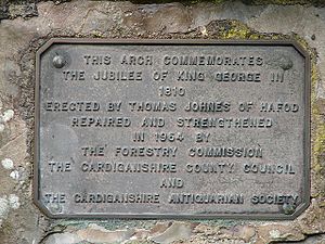 The Arch at Hafod plaque