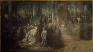 The Coronation of King Gustav III of Sweden. Uncompleted (Carl Gustav Pilo) - Nationalmuseum - 18007