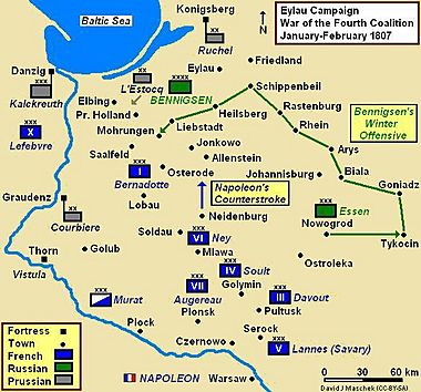 Eylau Campaign Map 1807