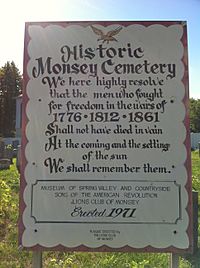 Historic Monsey Cemetery Sign