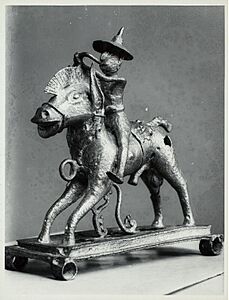 Jember Brass "Tartar-rider" (possibly a toy), from Djember, Besuki, East Java