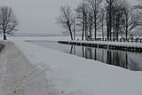 Lake Cadillac frozen off canal