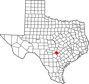 Map of Texas highlighting Comal County