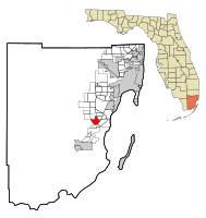 Location in Miami-Dade County and the state of Florida