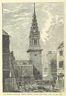 ONL (1887) 1.060 - St Bride's Church, Fleet Street, after the Fire, 1824