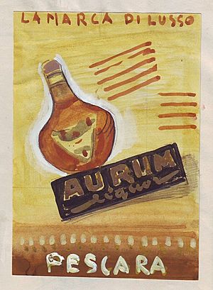 Distilleria Aurum, manifesto pubblicitario, Pescara sec. XX - san dl SAN IMG-00003181