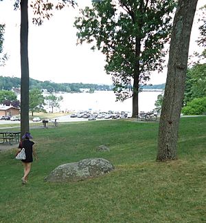 Lake Hopatcong State Park NJ woman on grass