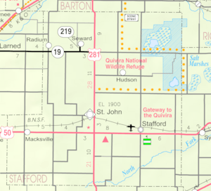 KDOT map of Stafford County (legend)