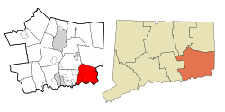 Location in New London County, Connecticut