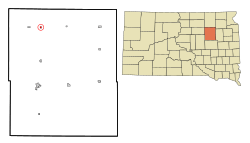 Location in Spink County and the state of South Dakota