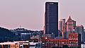 U.S. Steel Tower Behind Strip District in Morning Light