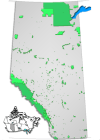 Location and extent of parks in Alberta