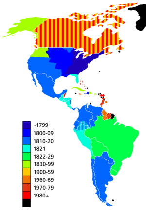 Americas independence map