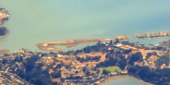 Aerial image of an island.