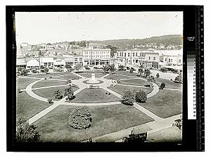 Arcata Plaza looking northeast from top of Brizard Building