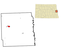 Location of Mayville, North Dakota