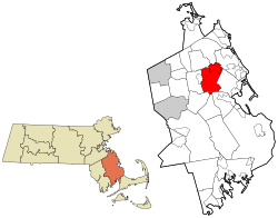 Location in Plymouth County in Massachusetts