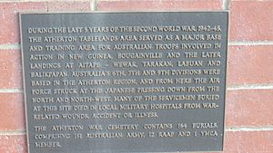 Atherton War Cemetery plaque, 2016