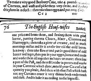 Banbury Cake Gervase Markham 1615