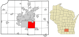 Location in Dane County and the state of Wisconsin.